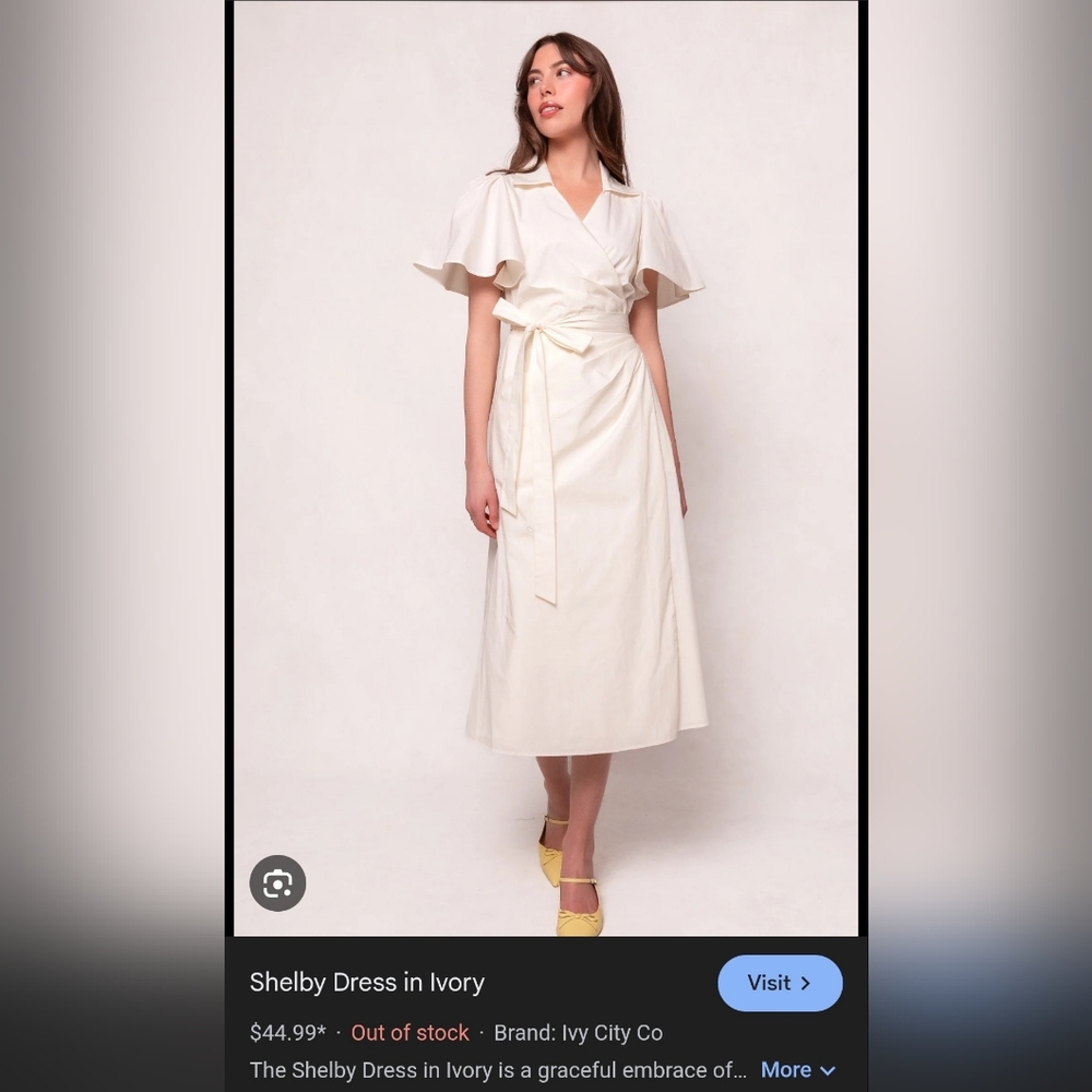 Ivy City Co Ivory Shelby Wrap Midi Dress